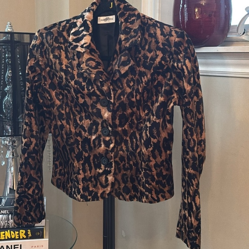 Vintage Laura Petites Animal Print Blazer